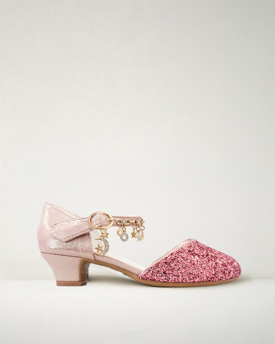 Red Glitter Girls Sparkly Princess Sequin Sandals