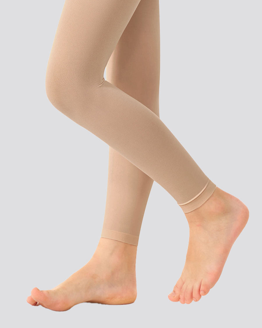 Tan Girls Ultra Soft Footless Ballet Tights - View 3