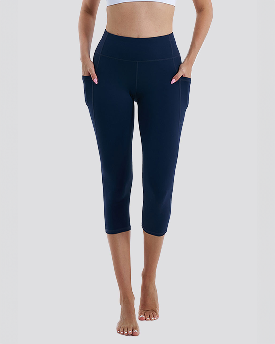 Navy DreamComfort Capri Yoga leggings