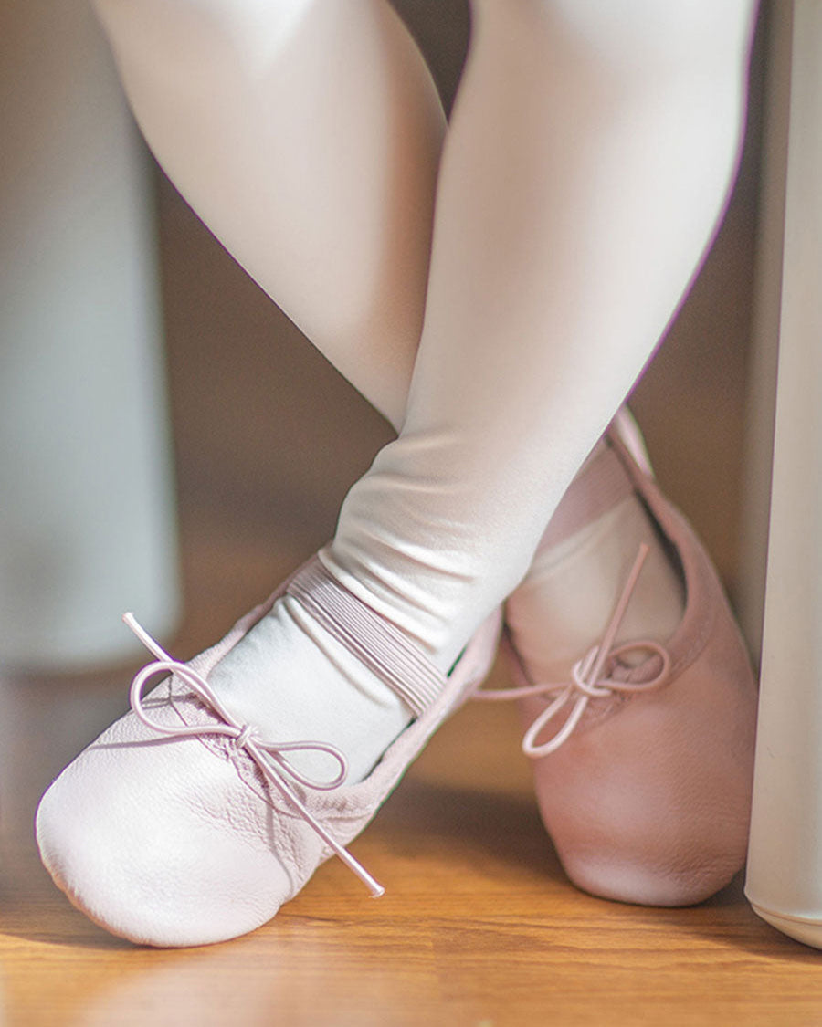 Pink Kids Premium Leather Ballet Shoes (Full Sole)