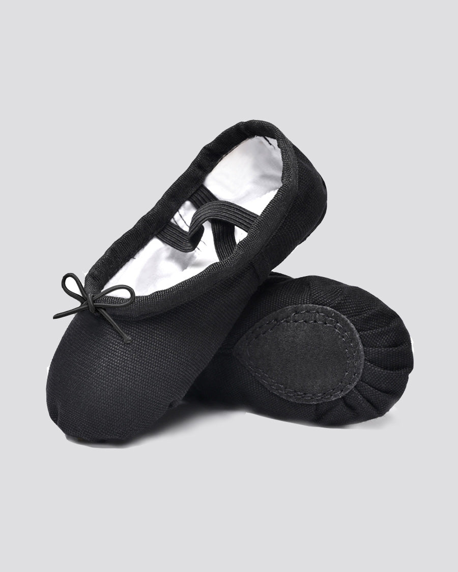 Black Kids Classic Canvas Ballet Shoes