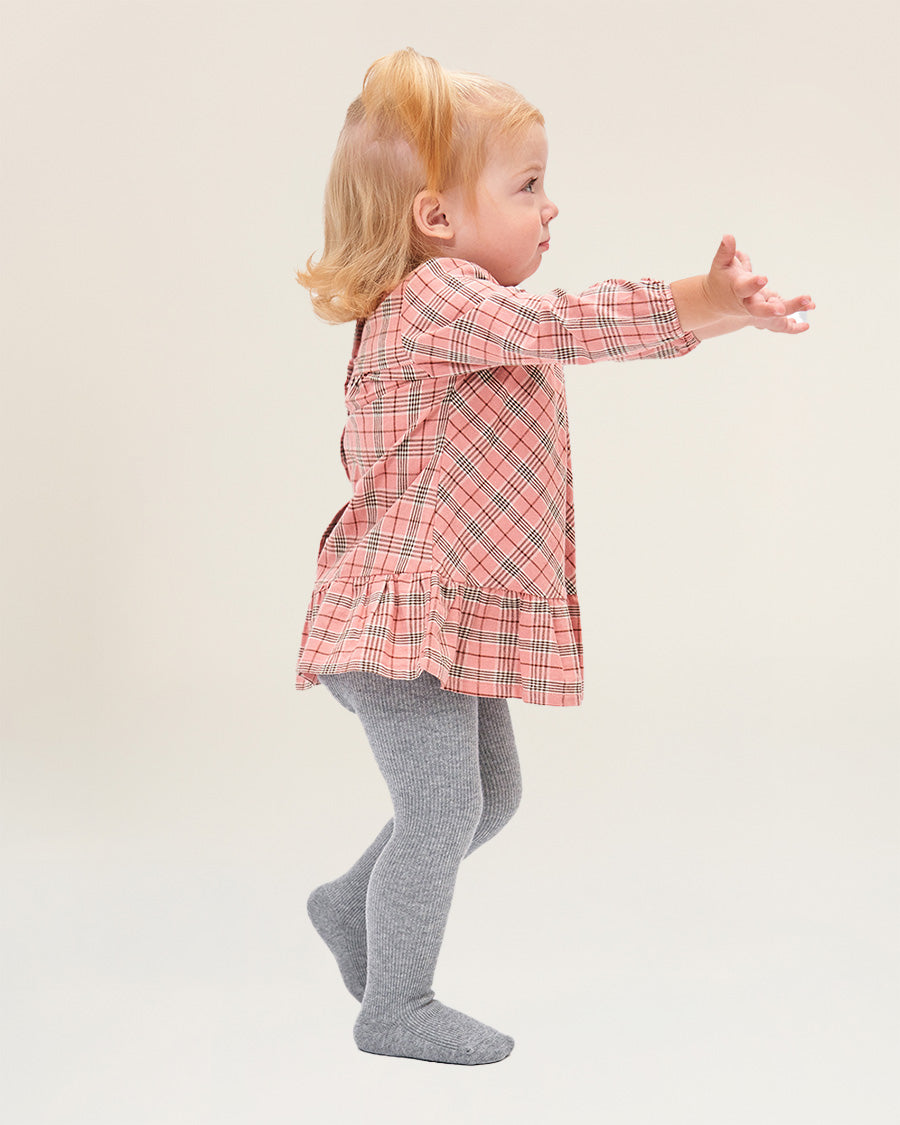 Grey Girls Cotton Knit Tights