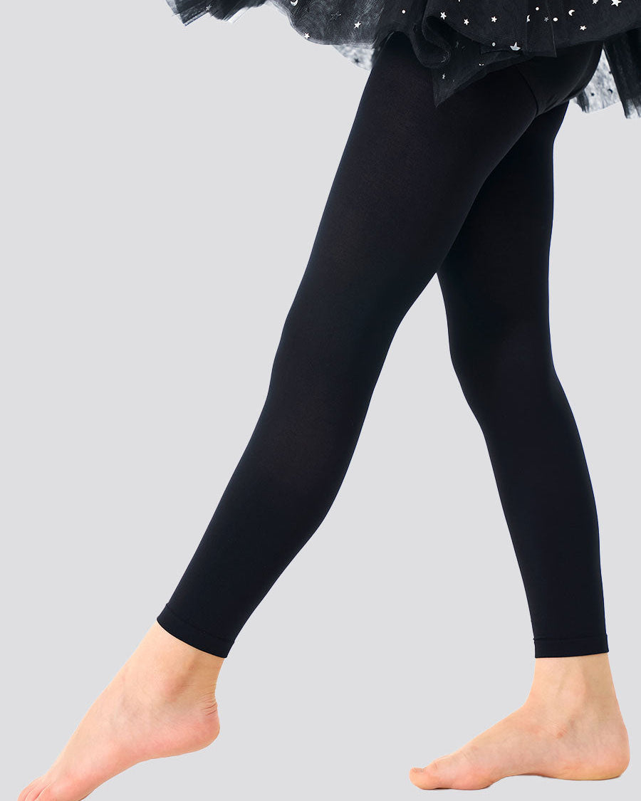 Black Girls Ultra Soft Footless Ballet Tights - View 3