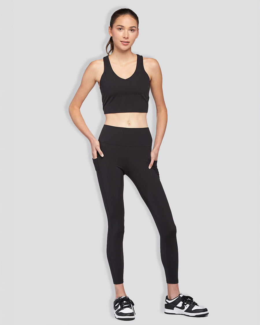 Black SoftLuxe Racerback Sports Bra
