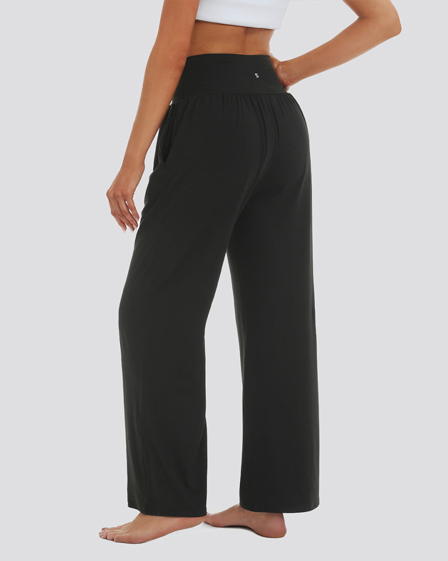 Black Wide Leg Casual Pants