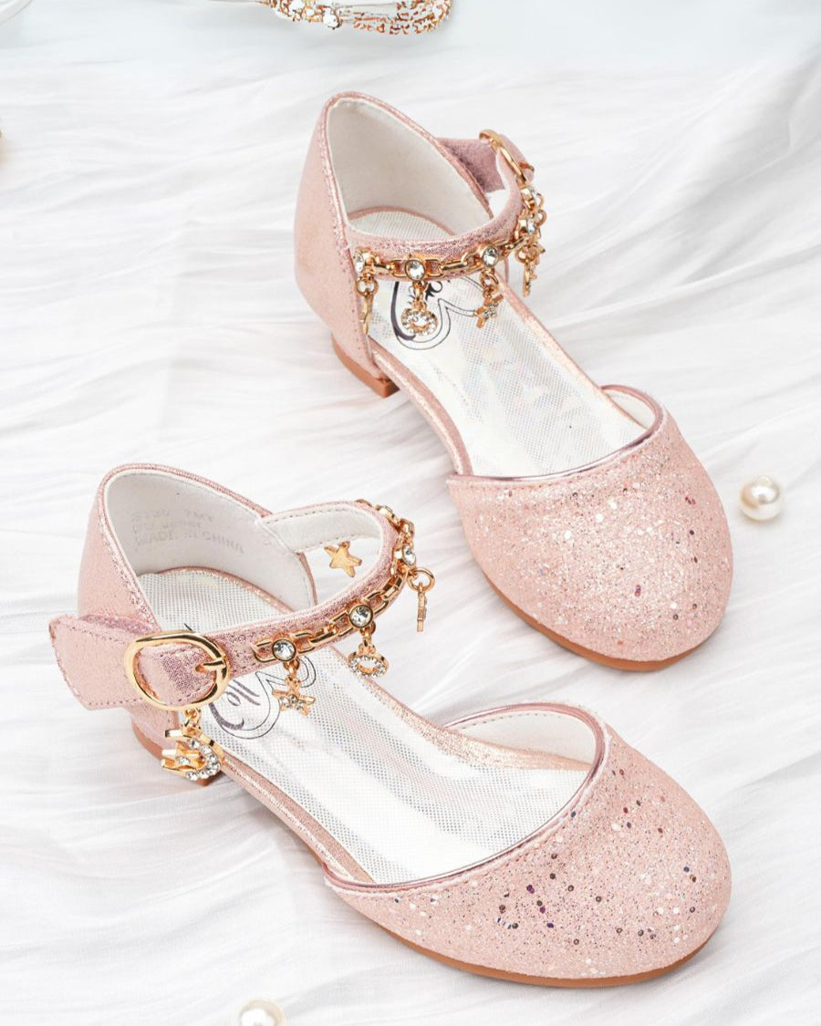 Pink Glitter Girls Sparkly Princess Sequin Sandals