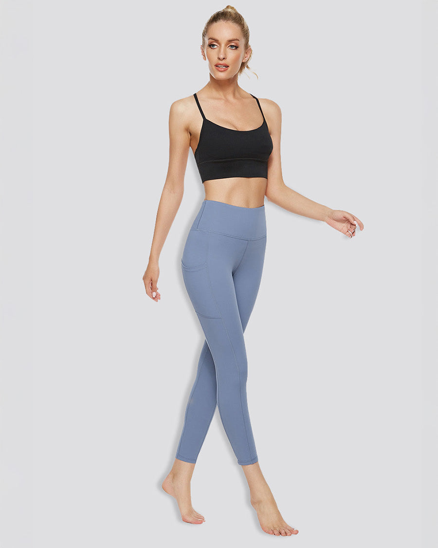 Grey Blue High Waisted Yoga Leggings