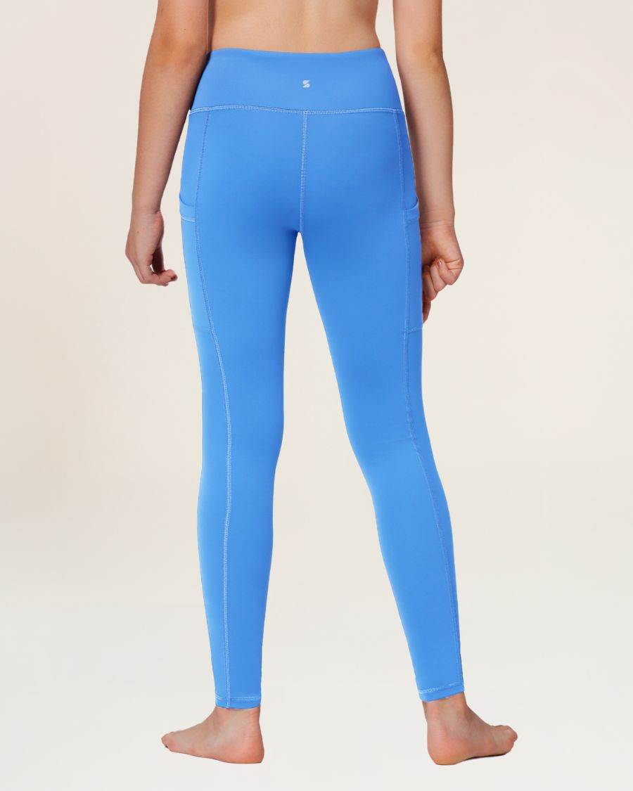 Vibrant Blue Girls Athletic Leggings