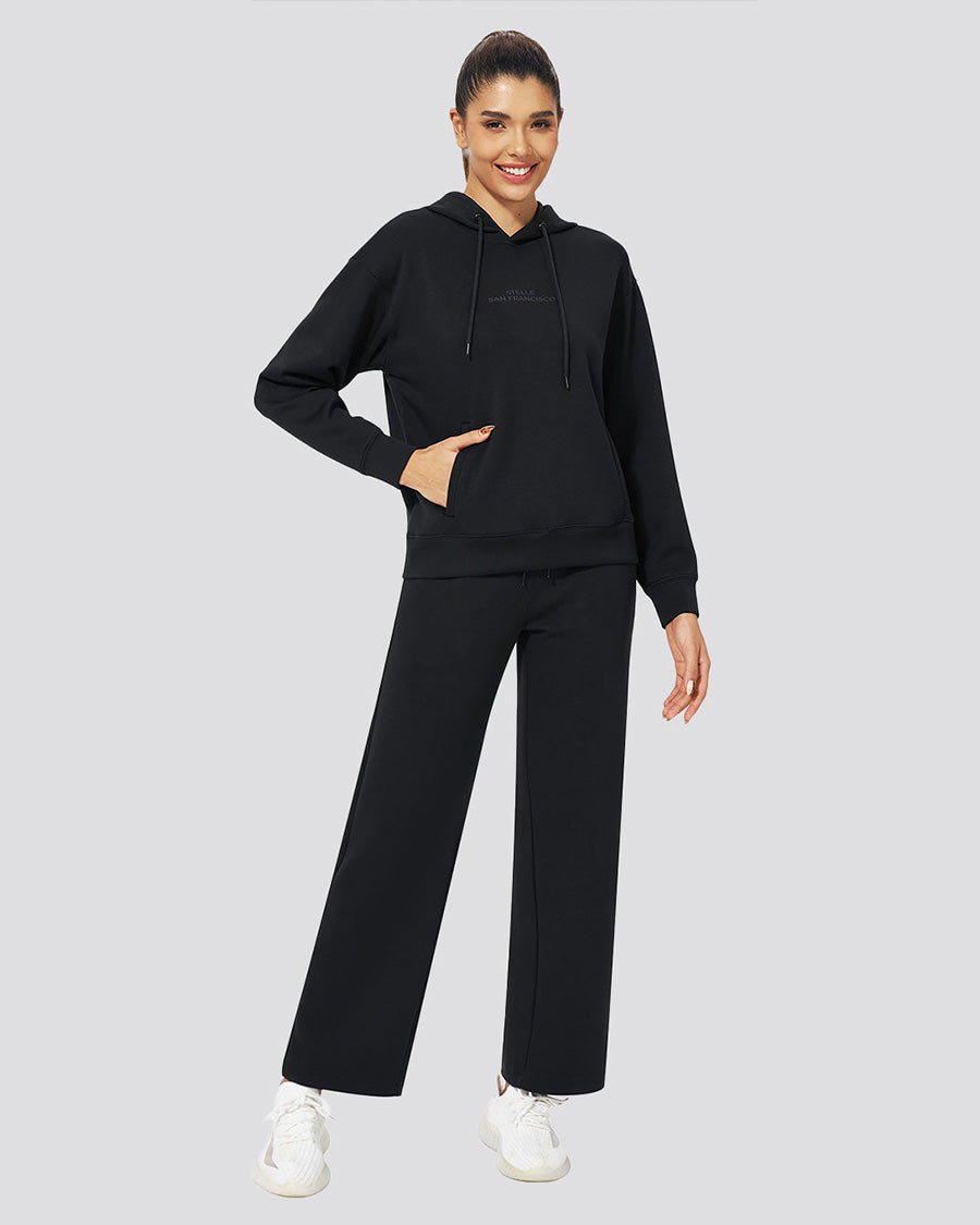 Black womens loungewear front view