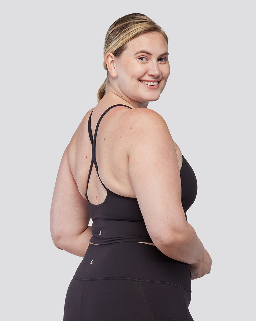 Black SoftLuxe Crop Top Sports Bra