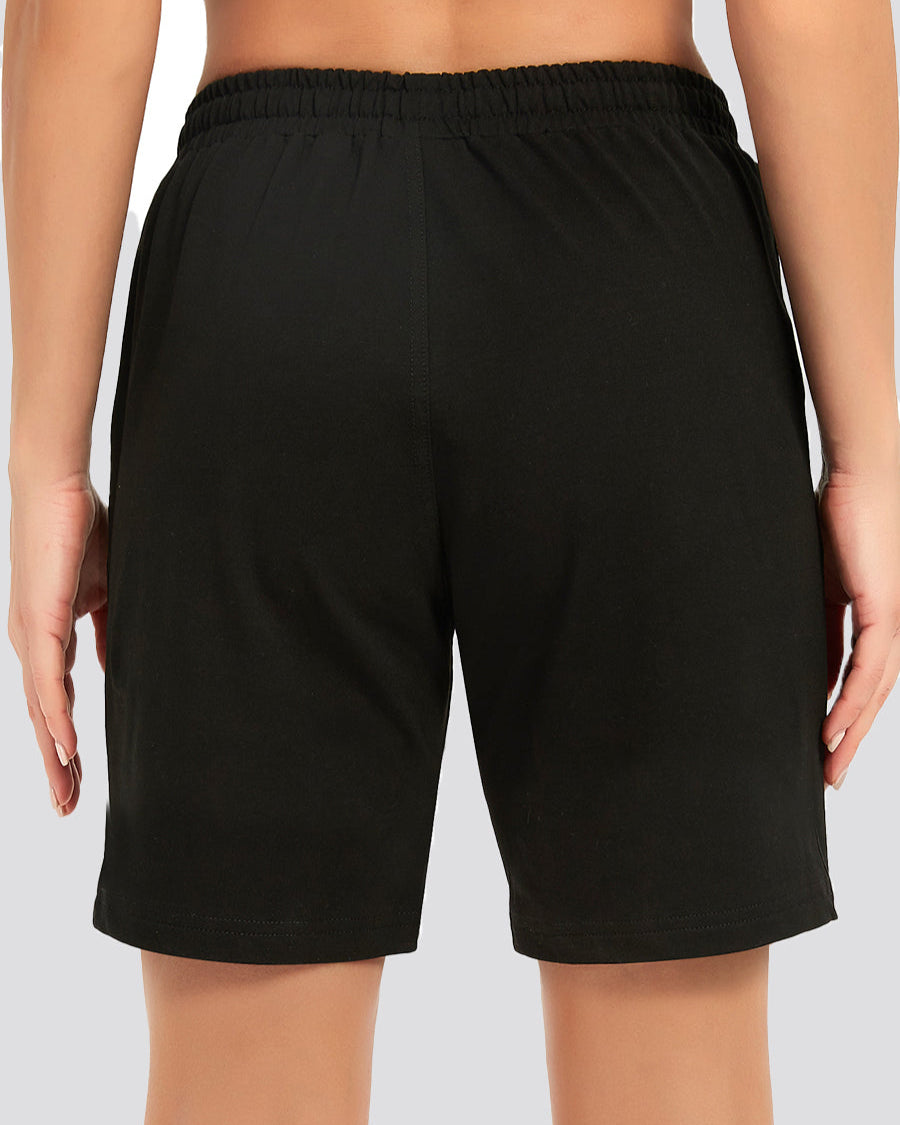 Black Cotton Sweat Shorts 7"