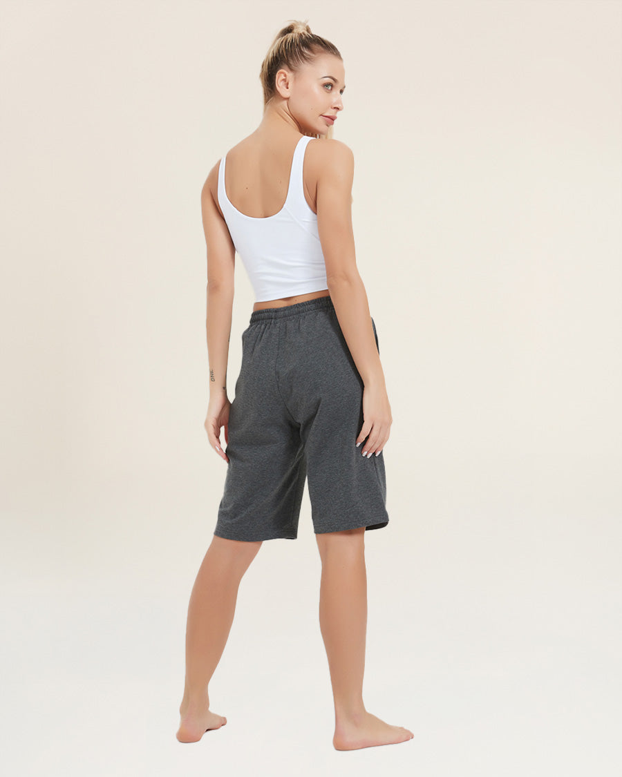 Charcoal Cotton Lounge Shorts 10”