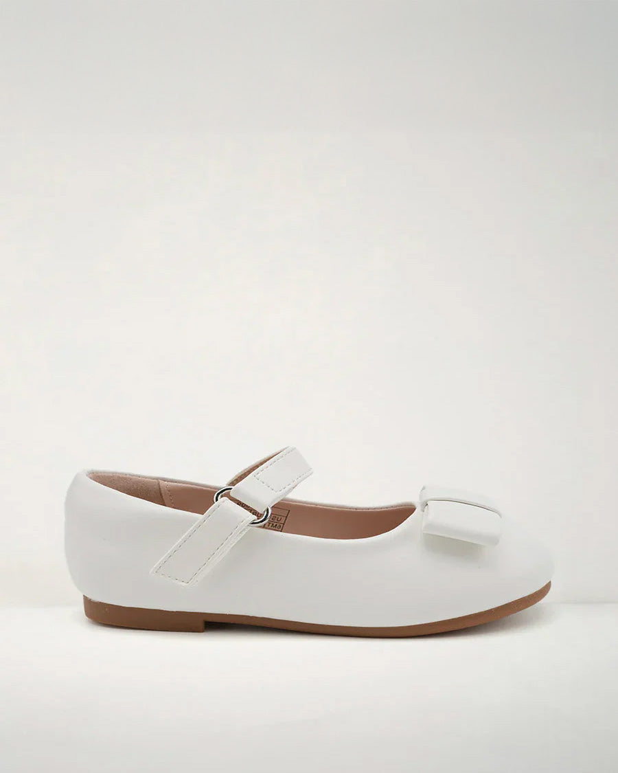 White Girls Faux Leather Mary Janes