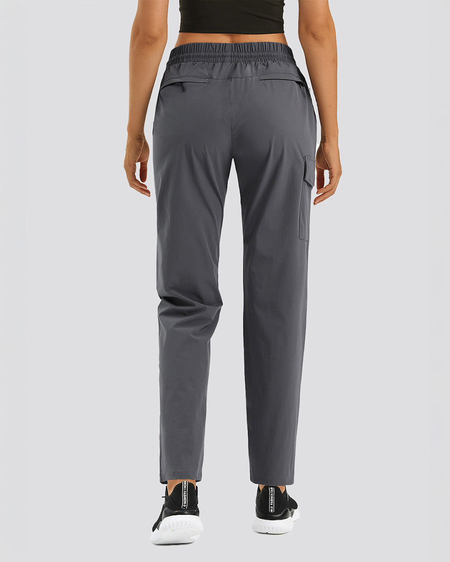 Grey Cargo Hiking Pants Straight Leg