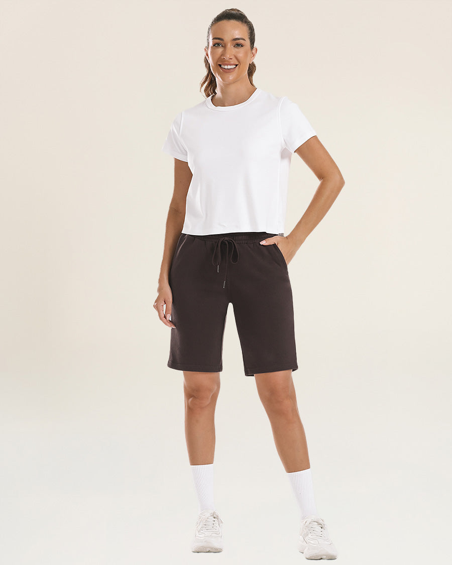 Coffee Cotton Lounge Shorts 10”