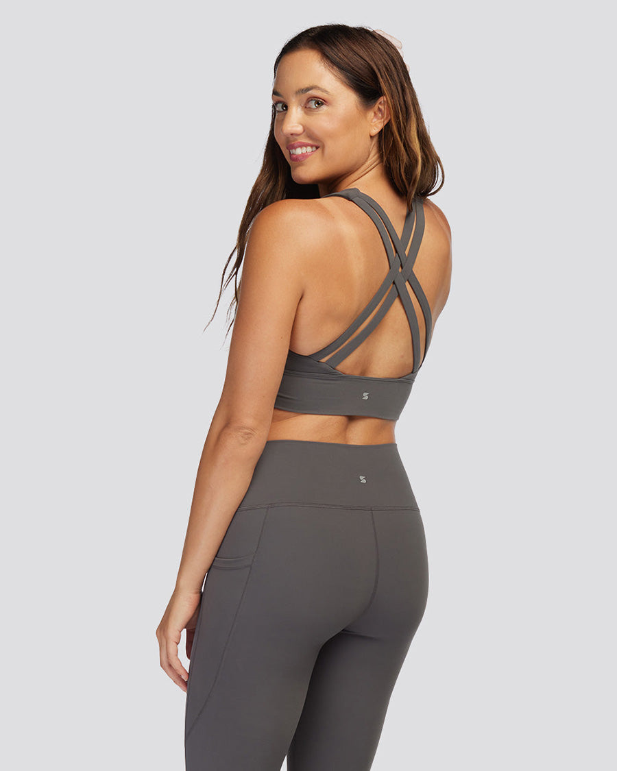 Charcoal SoftLuxe Double Criss Cross Bra