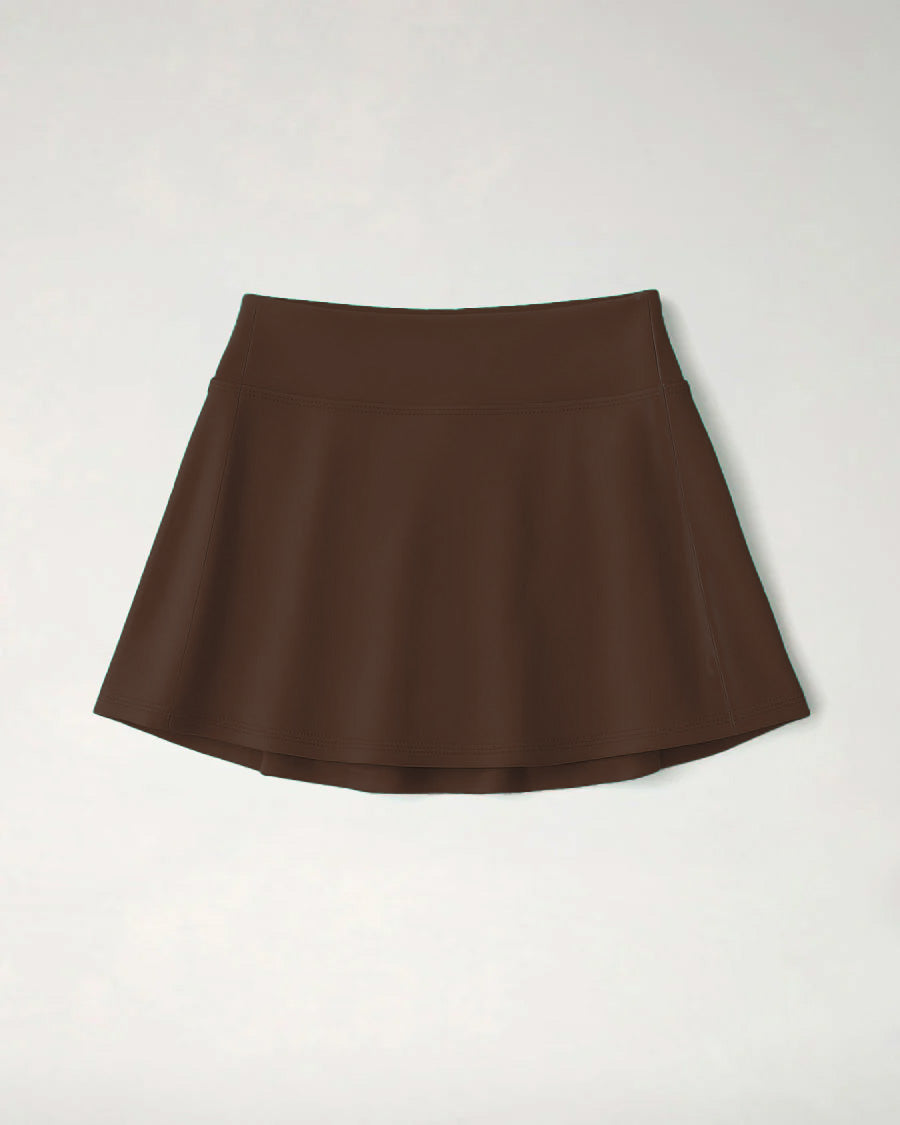 Espresso CourtChic A-Line Tennis Skirt