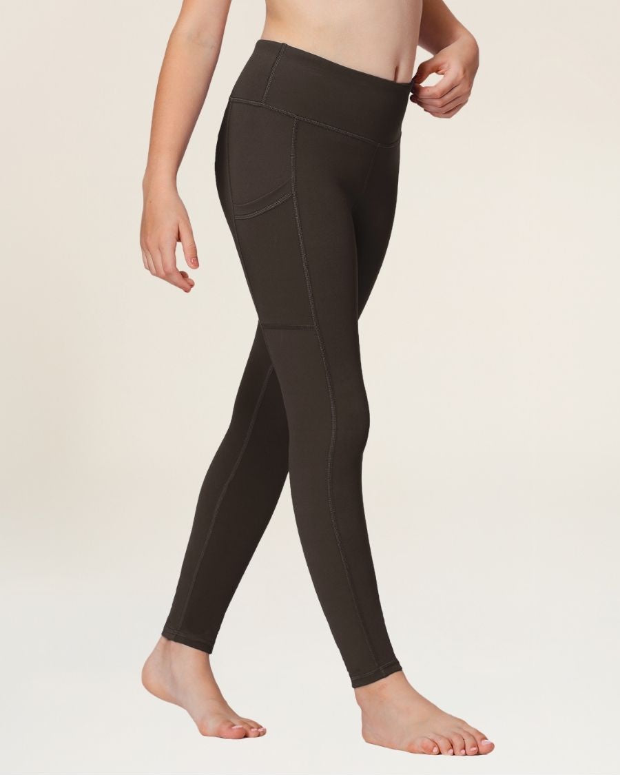 Espresso Girls Athletic Leggings - View 2