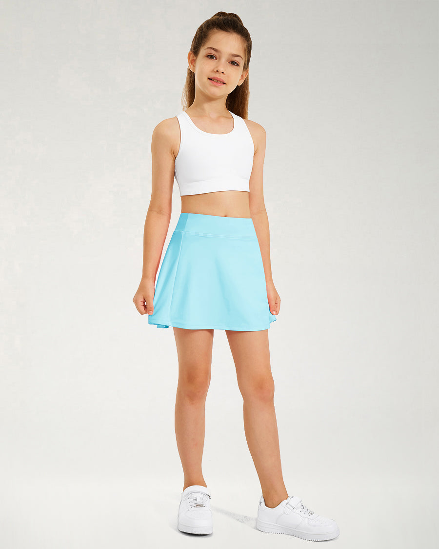 Light Blue Girls CourtChic A-Line Tennis Skirt
