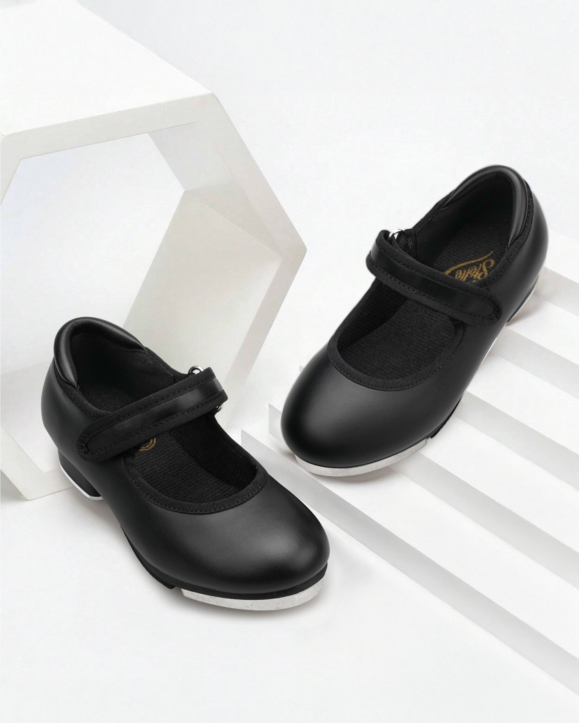 Matte Black Kids Tap Shoes