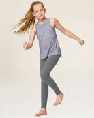 Zinc Grey Girls Athletic Leggings - View 2