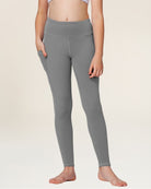 Zinc Grey Girls Athletic Leggings - View 1