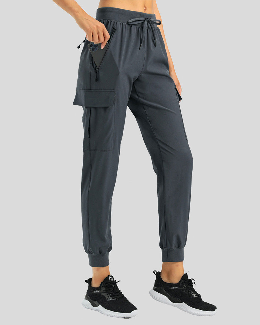 Grey Cargo Hiking Pants Tapered