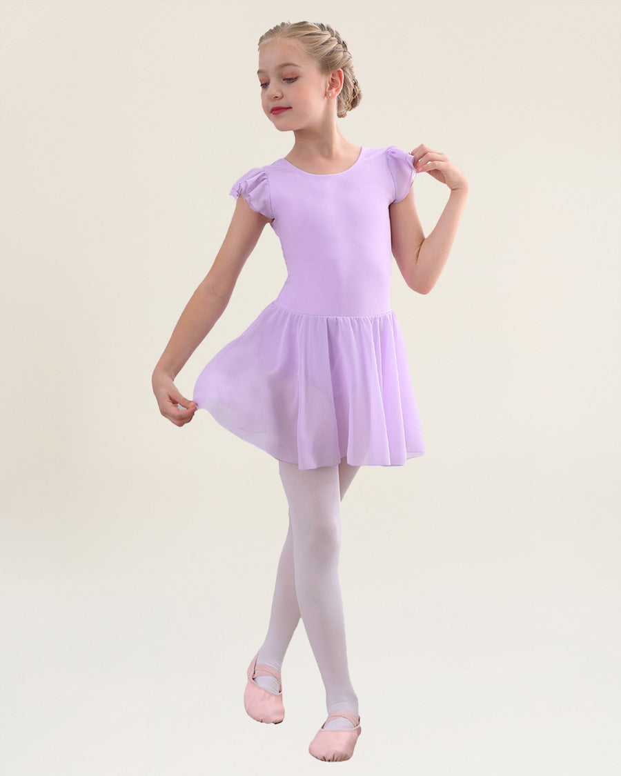 Lavender Girls Flutter Sleeves Dress