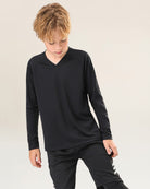Black Kids Athletic Performance Long Sleeve Shirts