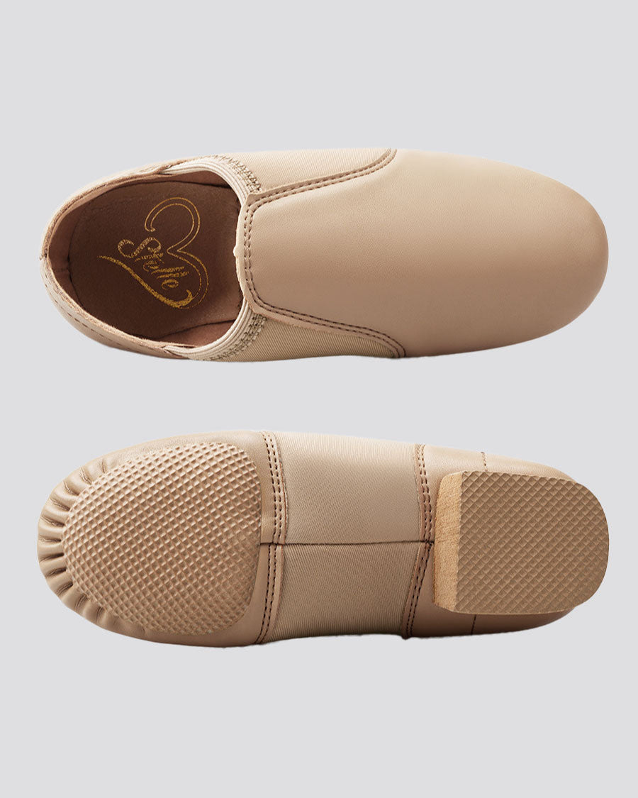 Tan Kids PU Leather Jazz shoes