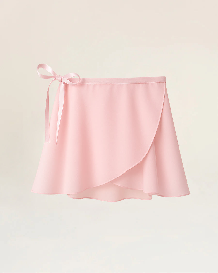 Pink Girls Chiffon Wrap Skirt With Adjustable Tie