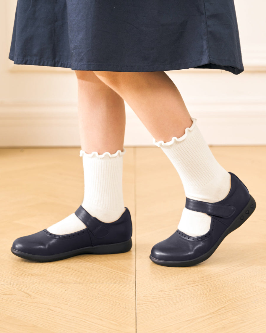 White Kids Ruffle Trimmed Socks