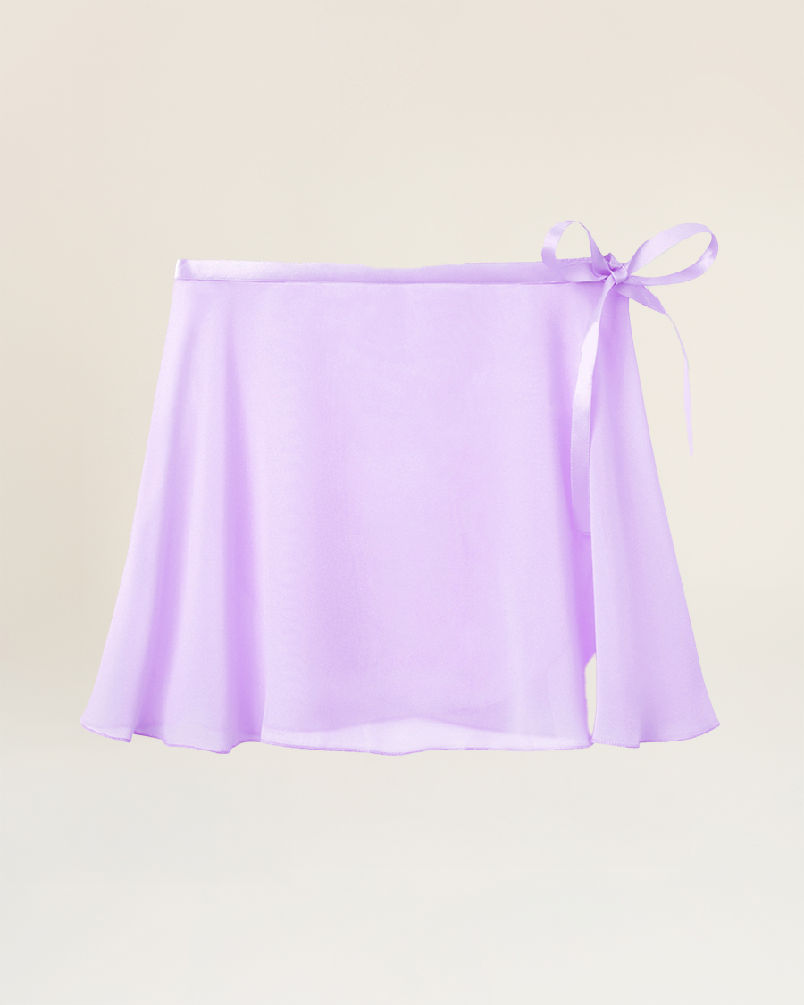 Lavender Girls Chiffon Wrap Skirt With Adjustable Tie