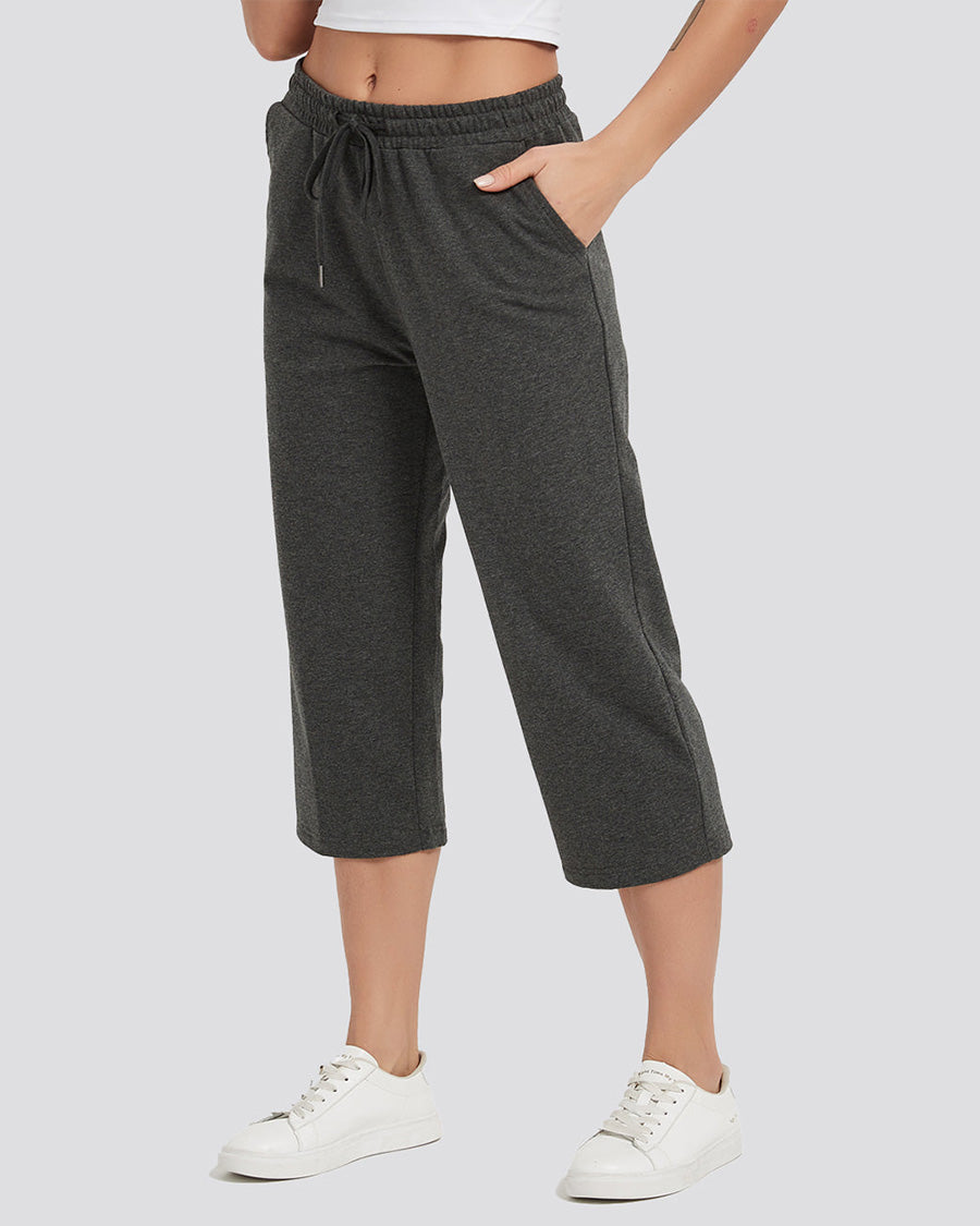 Charcoal Cotton Capri Sweatpants