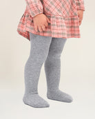 Grey Girls Cotton Knit Tights
