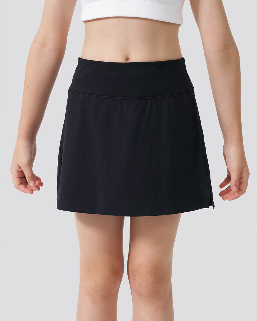 Black Girls Pleated Tennis Skirt