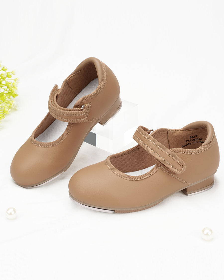 Tan Glitter Kids Beat Bling Tap Shoes
