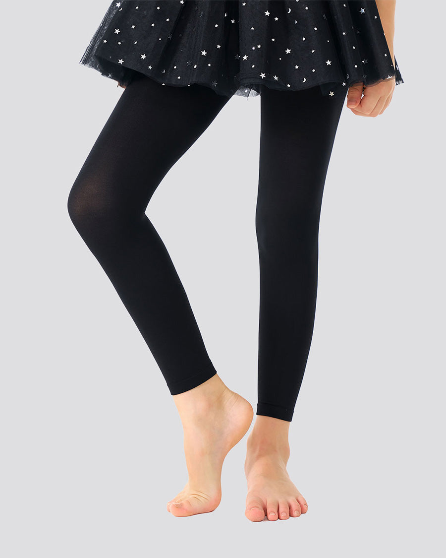 Black Girls Ultra Soft Footless Ballet Tights - View 1