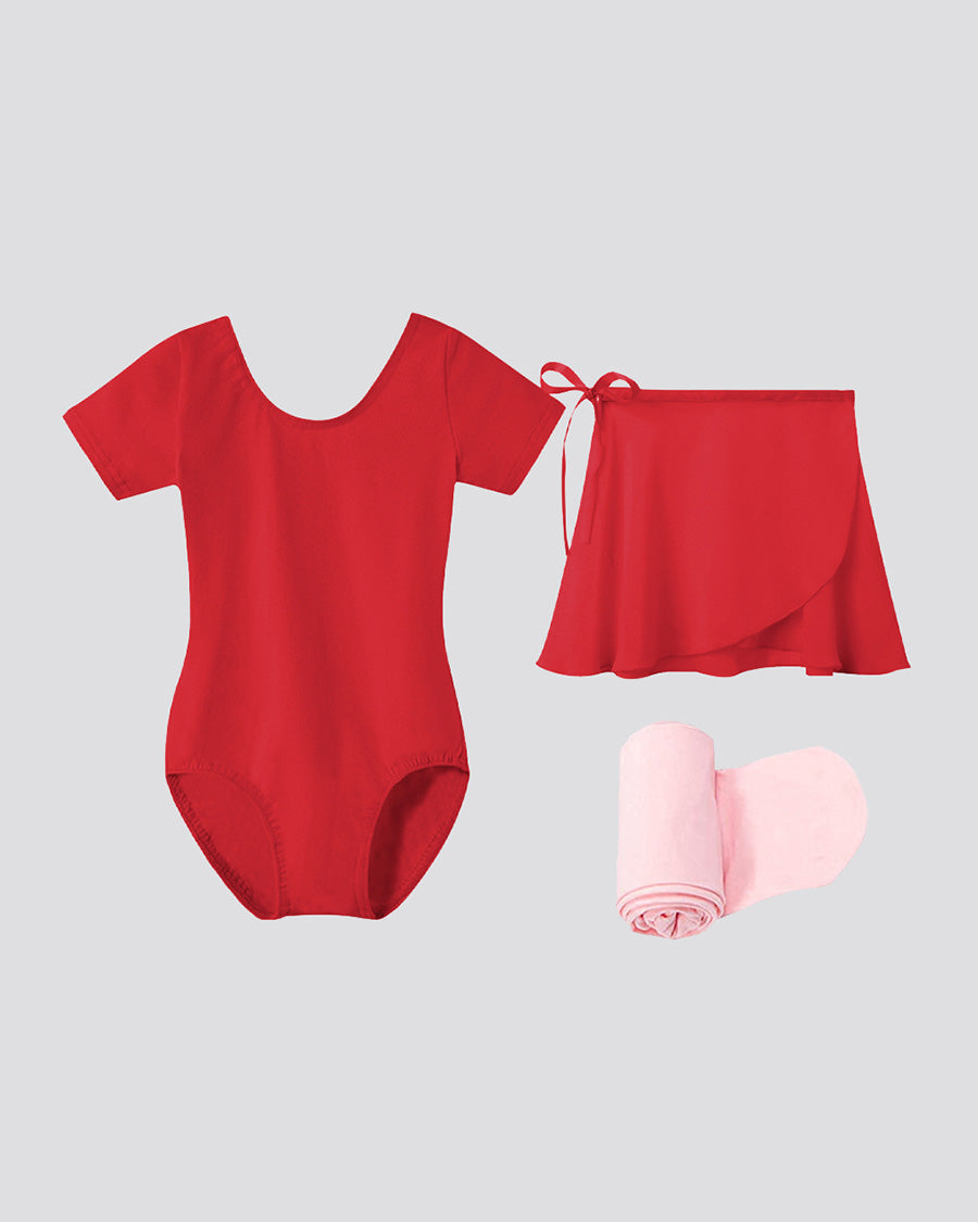 Red Girls Ballet Leotard Starter Kit