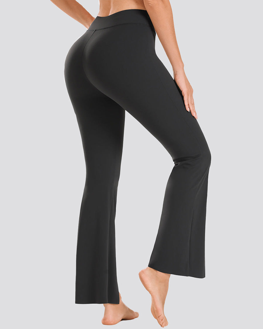 Black Bootcut Yoga Pants Split Hem Flare