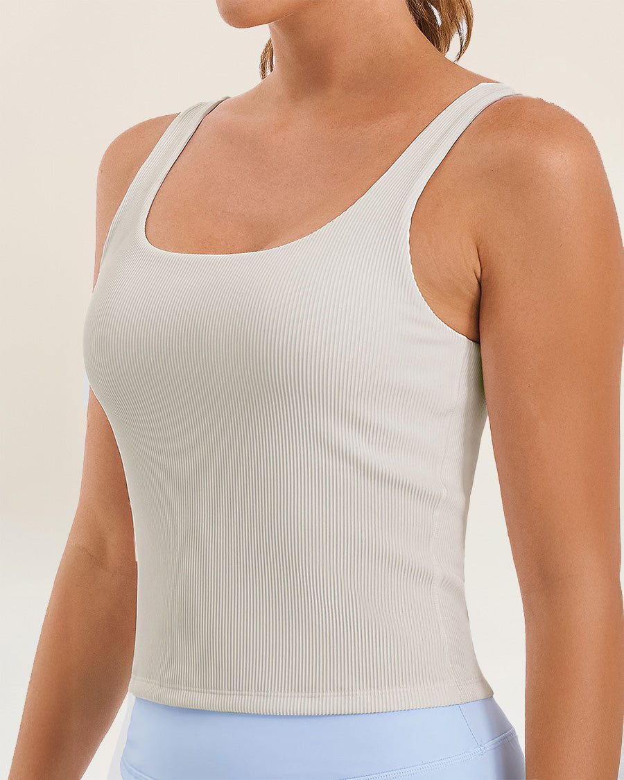 Chalk Square Neck Longline Tank Top