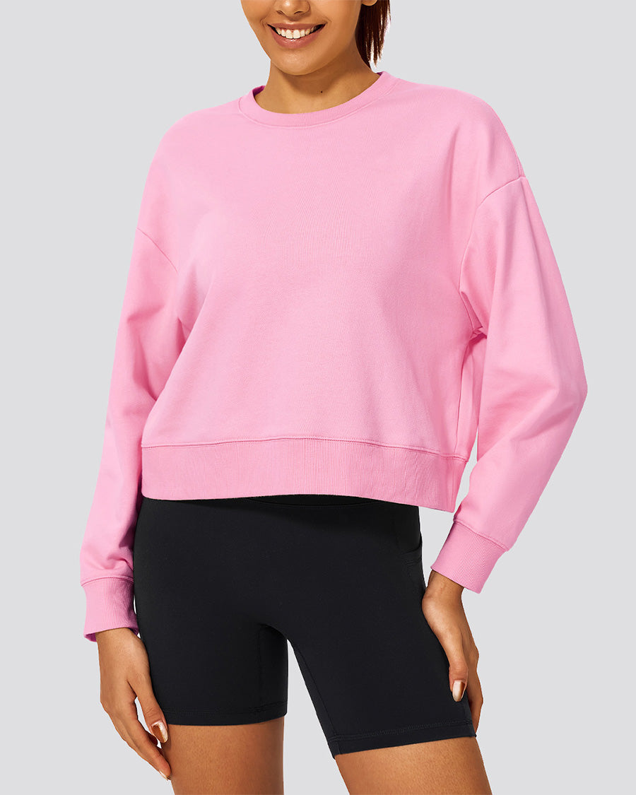 Bubblegum Crop Oversized Sweatshirt