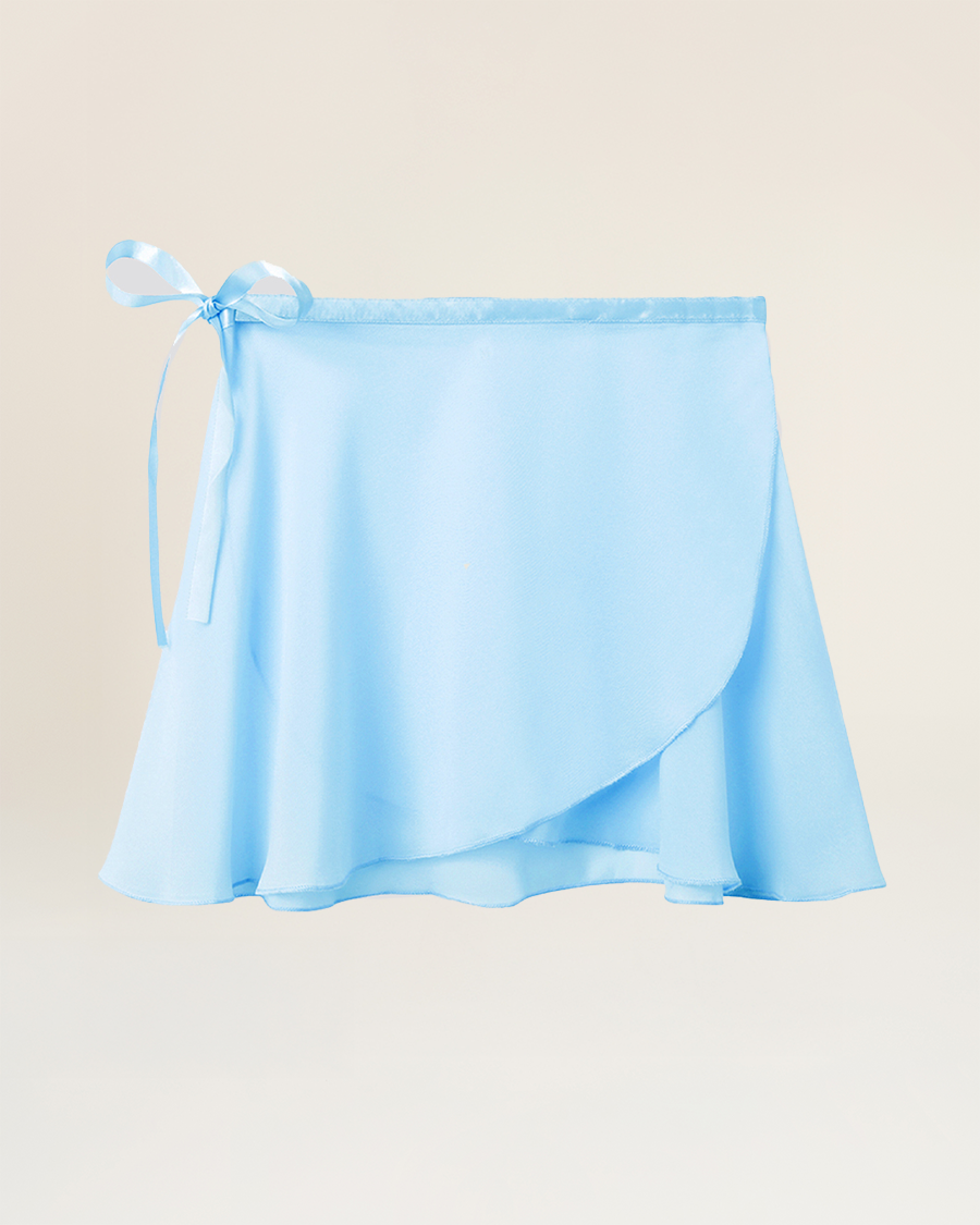 Blue Girls Chiffon Wrap Skirt With Adjustable Tie
