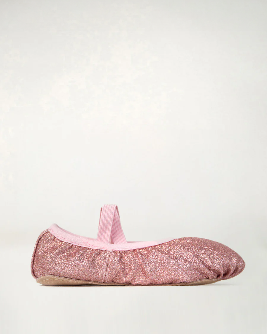 Rose Glitter Kids Glitter Ballet Shoes