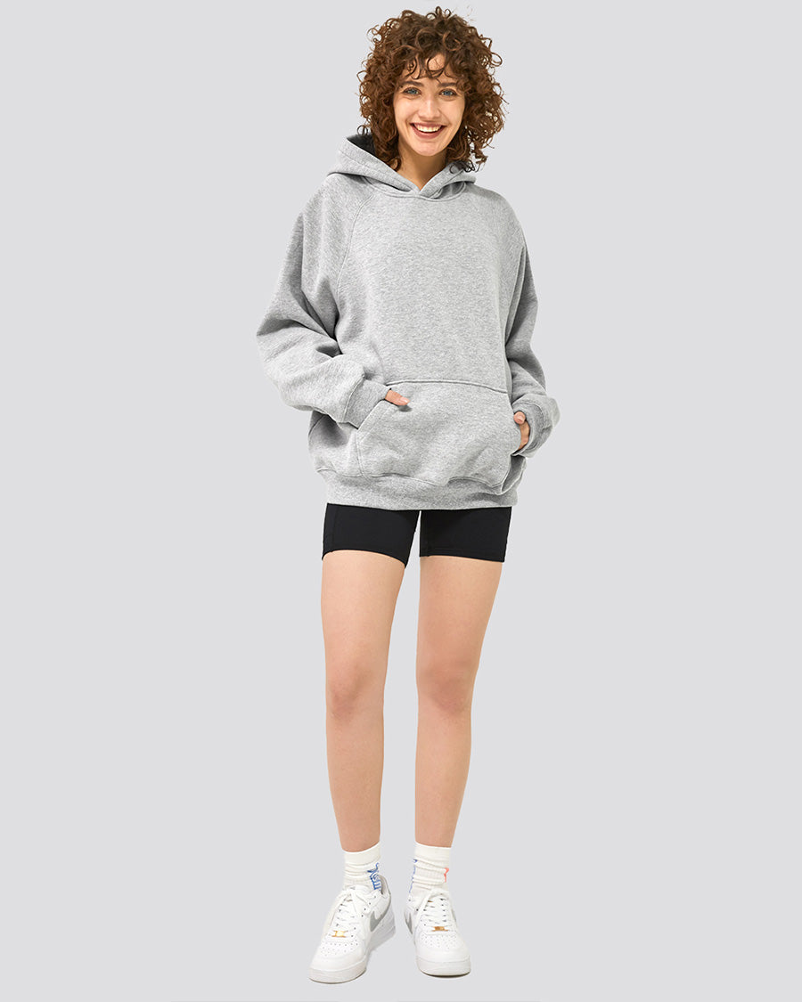 Light Grey Long-Sleeve Oversized Hoodie