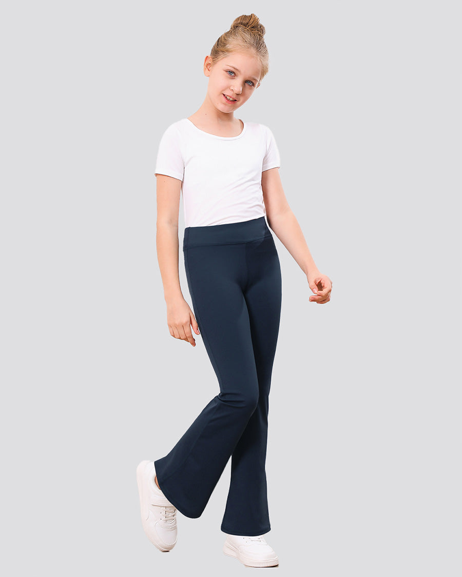 Navy Girls Flare Leggings