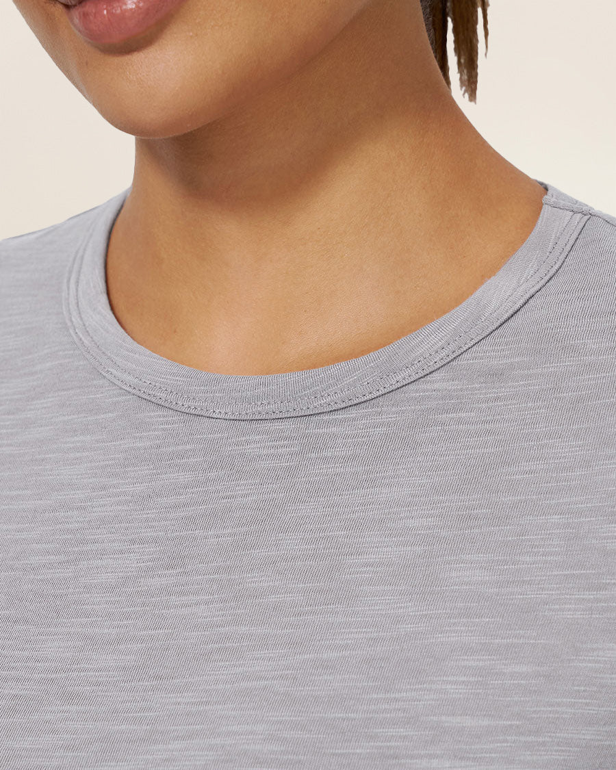 Grey Soft Cotton Slub T-Shirt