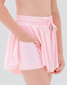 Pink Girls Flowy Shorts