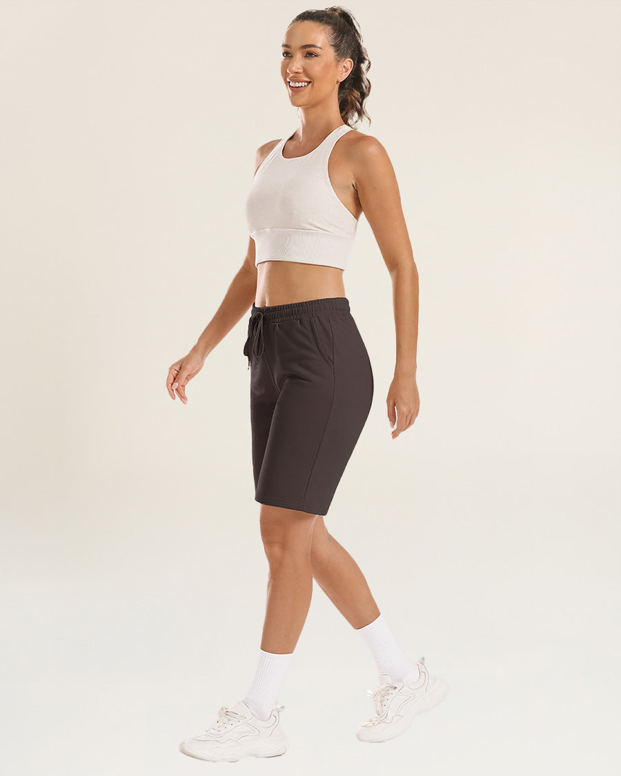 Coffee Cotton Lounge Shorts 10”