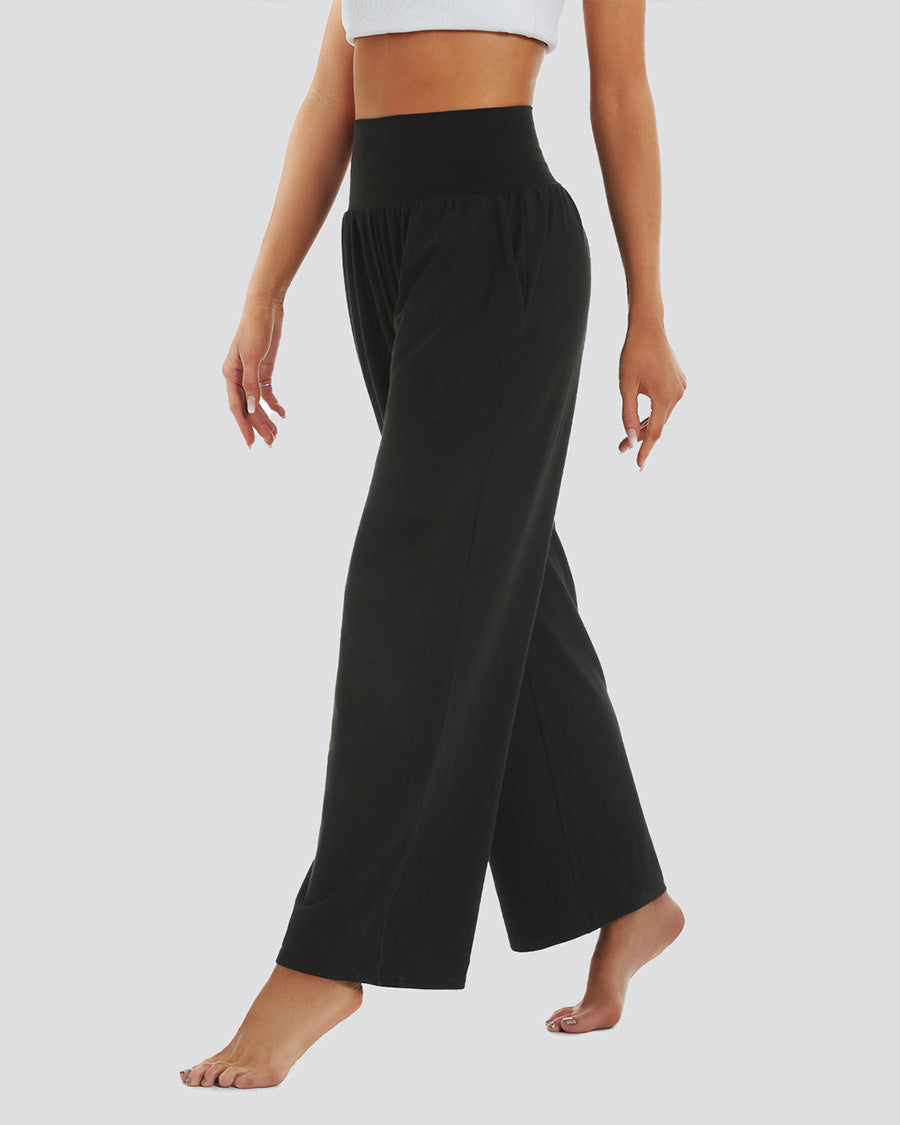 Black Wide Leg Casual Pants